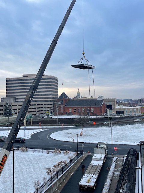 Crane operations at Capitol building